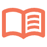 Book or Library Icon | Orange Book or Library Icon | Orange